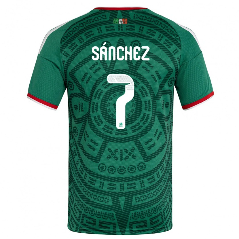 Danxen Niño Camiseta México Maria Sanchez #7 Verde Blanco Rojo 1ª Equipación 26-28 La Camisa México