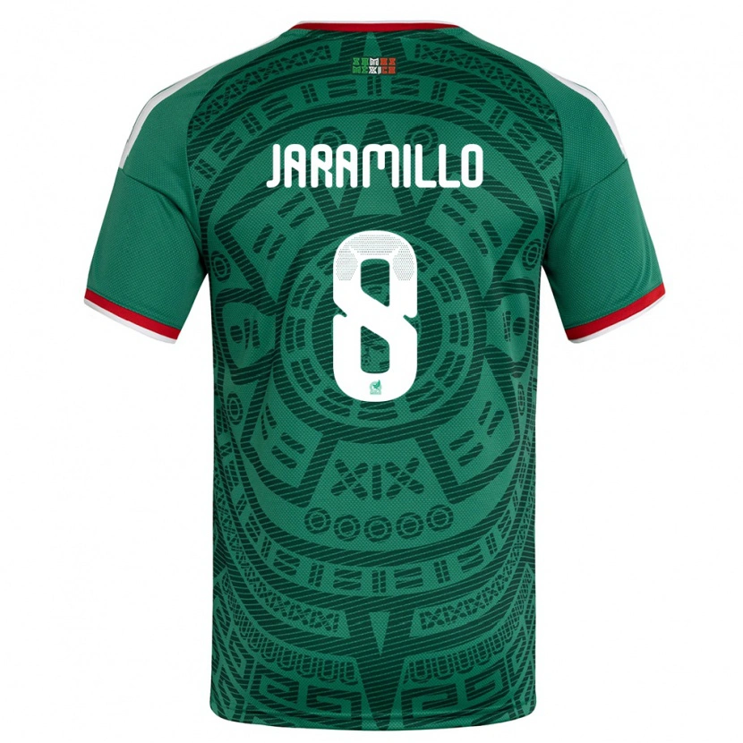 Danxen Niño Camiseta México Carolina Jaramillo #8 Verde Blanco Rojo 1ª Equipación 26-28 La Camisa México