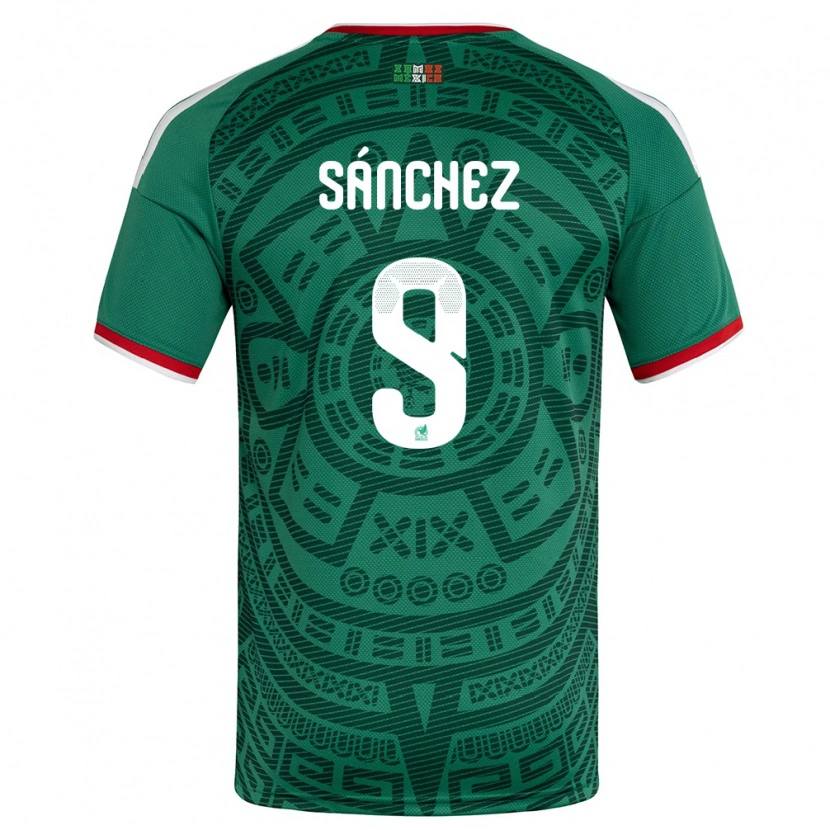 Danxen Niño Camiseta México Adán Sánchez #9 Verde Blanco Rojo 1ª Equipación 26-28 La Camisa México