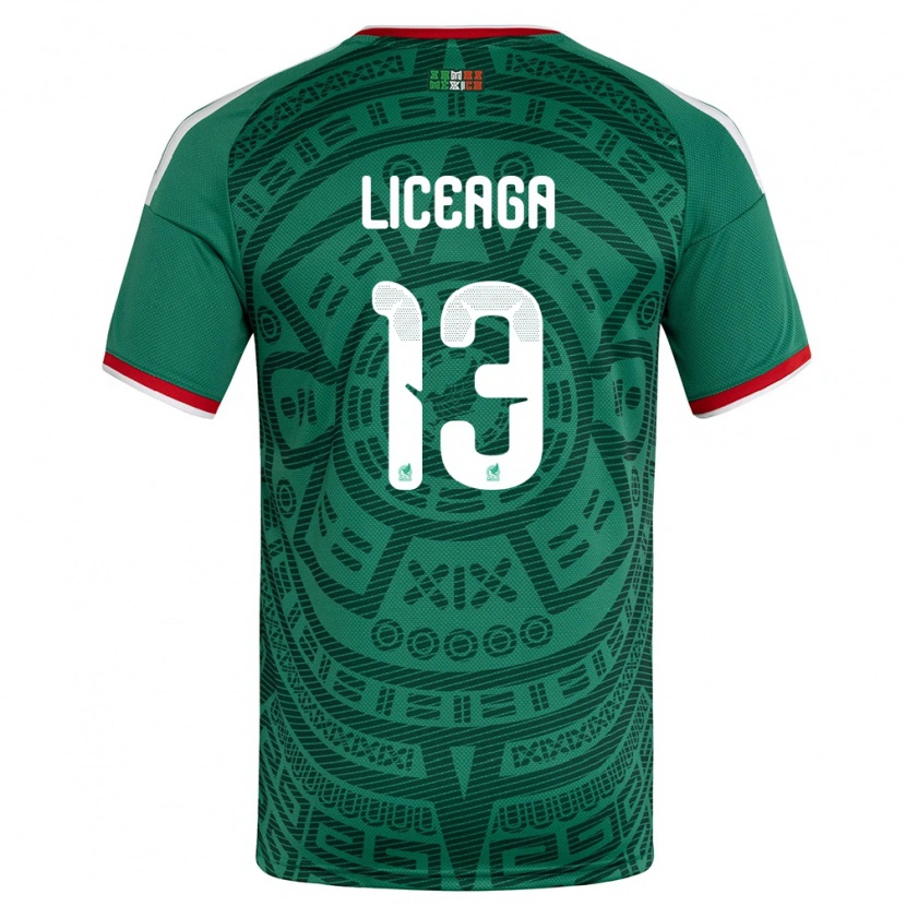 Danxen Niño Camiseta México Sebastián Liceaga #13 Verde Blanco Rojo 1ª Equipación 26-28 La Camisa México