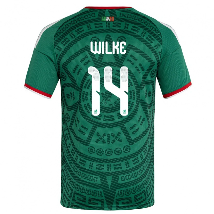 Danxen Niño Camiseta México Teun Wilke #14 Verde Blanco Rojo 1ª Equipación 26-28 La Camisa México