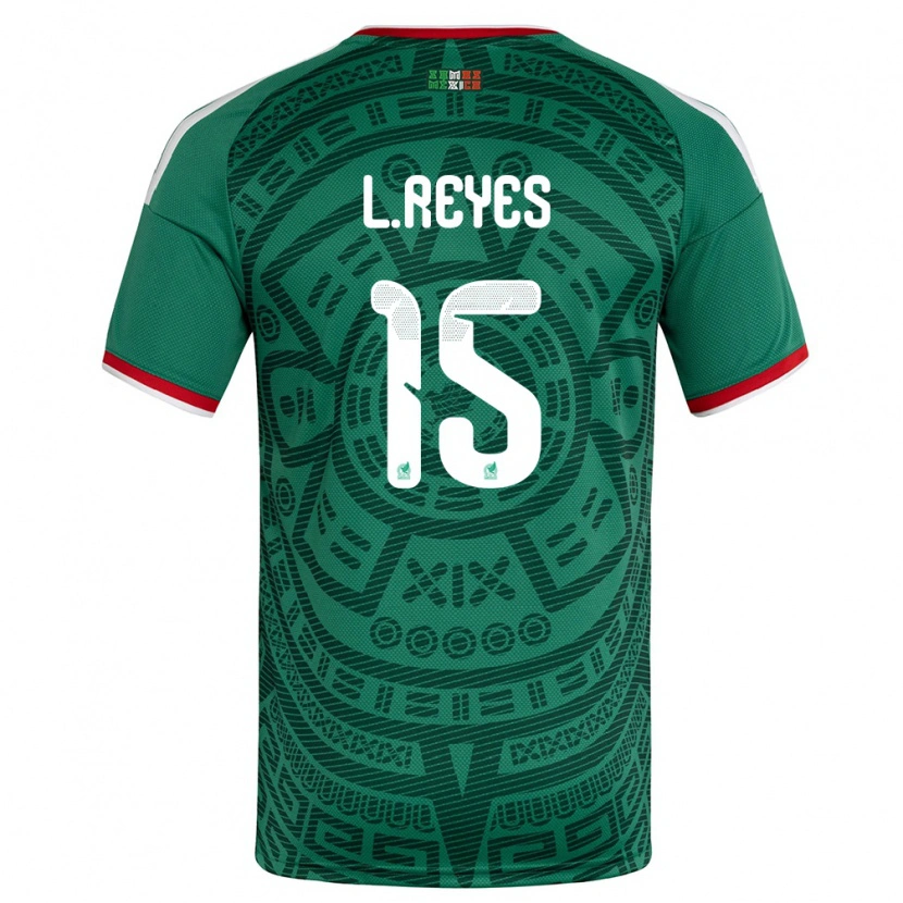 Danxen Niño Camiseta México Israel Reyes #15 Verde Blanco Rojo 1ª Equipación 26-28 La Camisa México