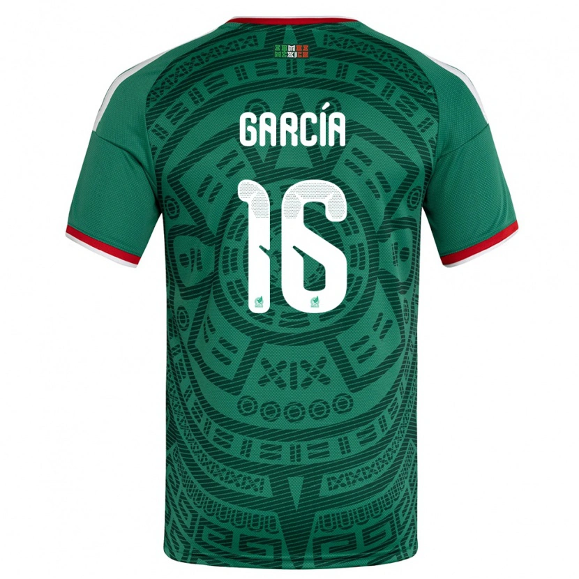 Danxen Niño Camiseta México Uziel Garcia #16 Verde Blanco Rojo 1ª Equipación 26-28 La Camisa México