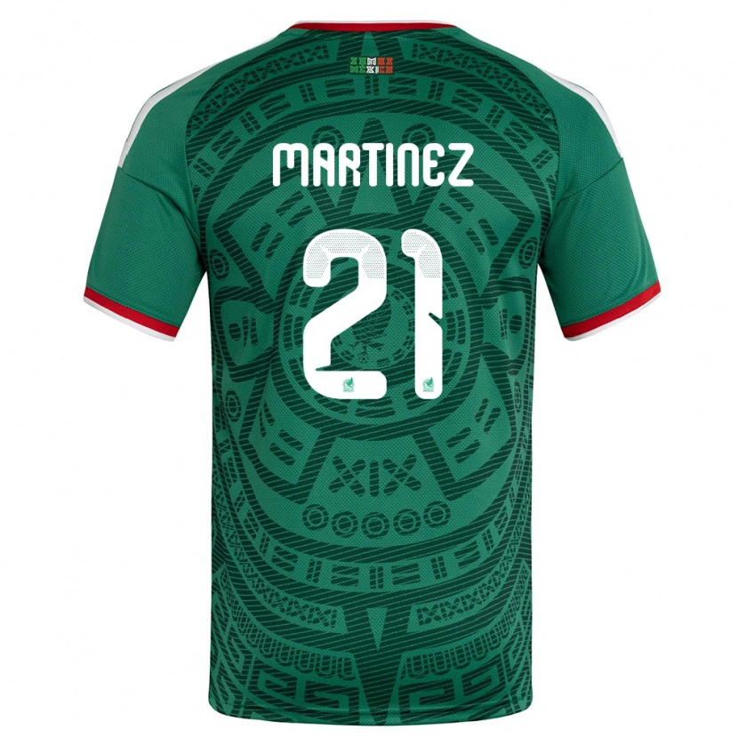 Danxen Niño Camiseta México Saeed Martinez #21 Verde Blanco Rojo 1ª Equipación 26-28 La Camisa México