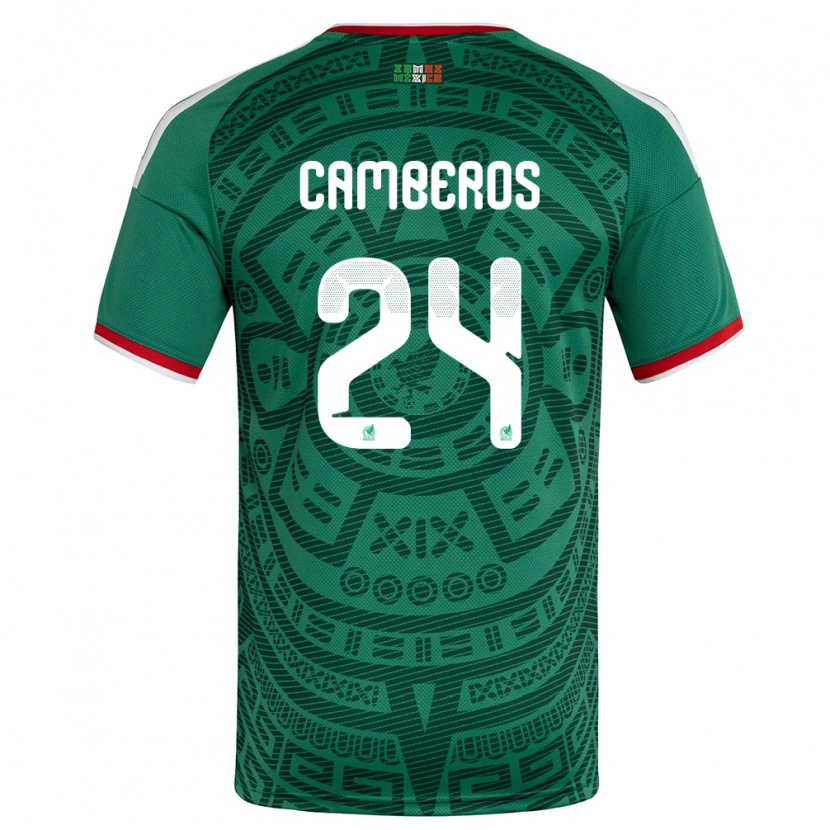 Danxen Niño Camiseta México Scarlett Camberos #24 Verde Blanco Rojo 1ª Equipación 26-28 La Camisa México