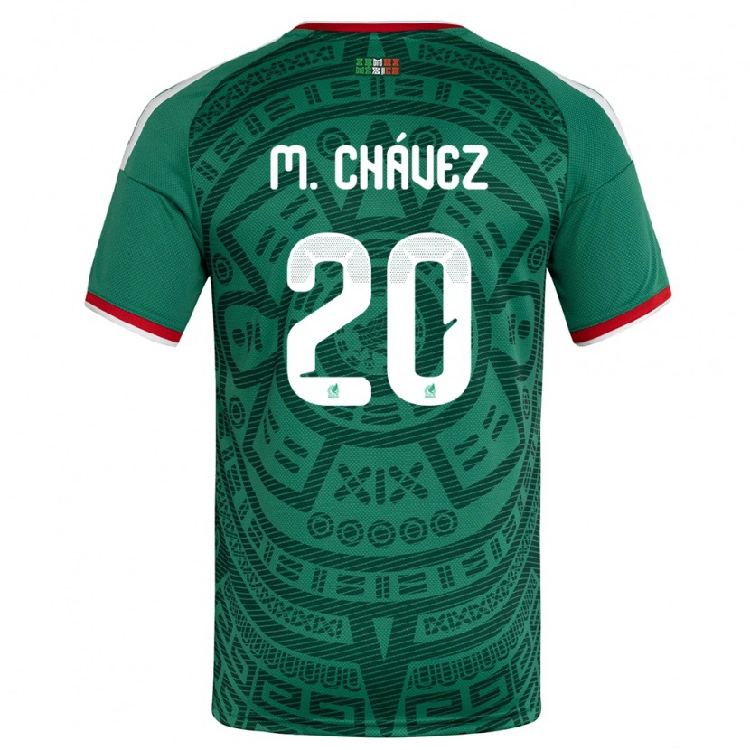 Danxen Niño Camiseta México Mateo Chávez #20 Verde Blanco Rojo 1ª Equipación 26-28 La Camisa México