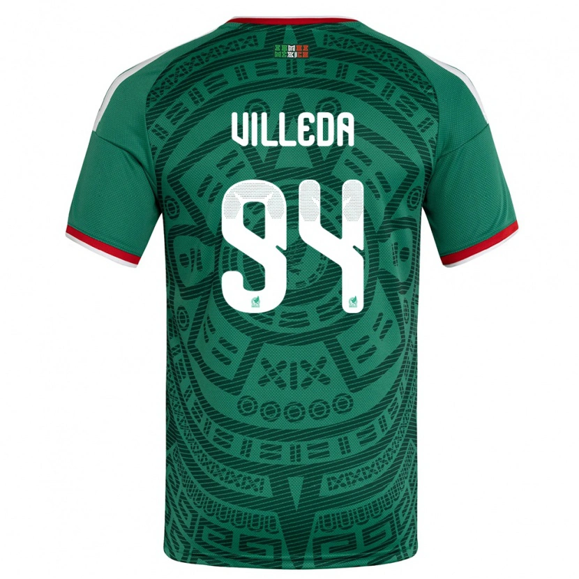 Danxen Niño Camiseta México Melany Villeda #94 Verde Blanco Rojo 1ª Equipación 26-28 La Camisa México