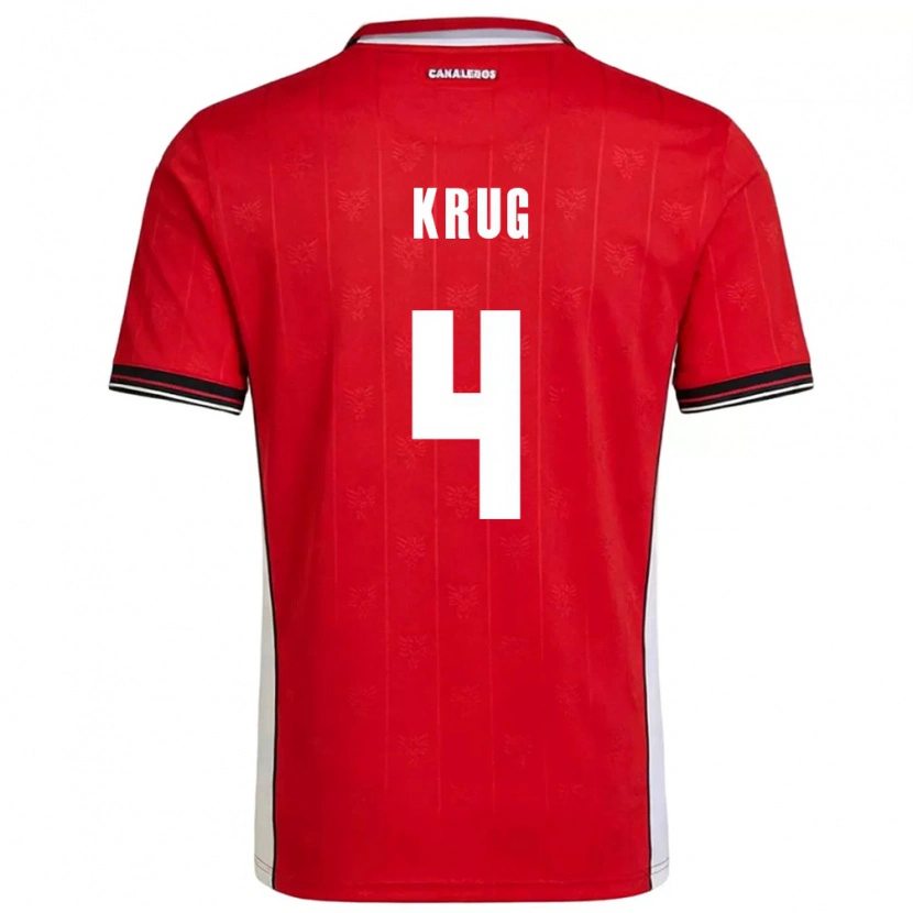 Danxen Niño Camiseta Panamá Martín Krug #4 Rojo Marrón Blanco 1ª Equipación 26-28 La Camisa México