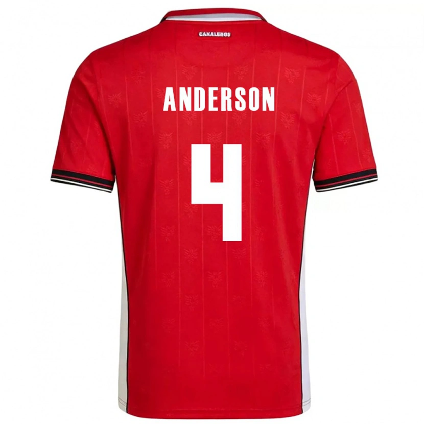 Danxen Niño Camiseta Panamá Eduardo Anderson #4 Rojo Marrón Blanco 1ª Equipación 26-28 La Camisa México