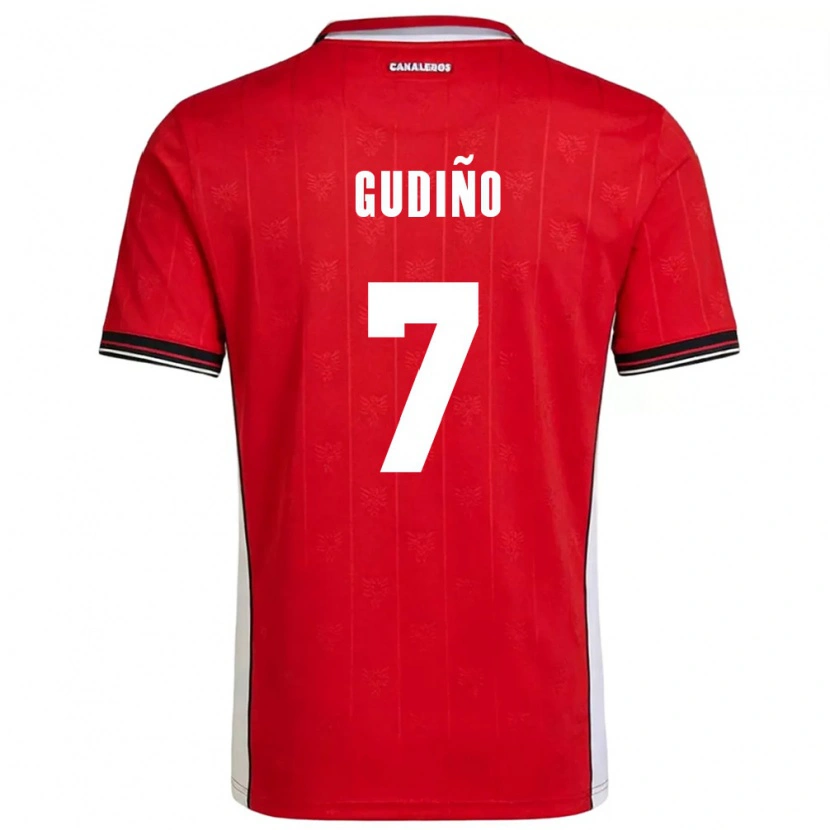 Danxen Niño Camiseta Panamá Angelo Gudiño #7 Rojo Marrón Blanco 1ª Equipación 26-28 La Camisa México