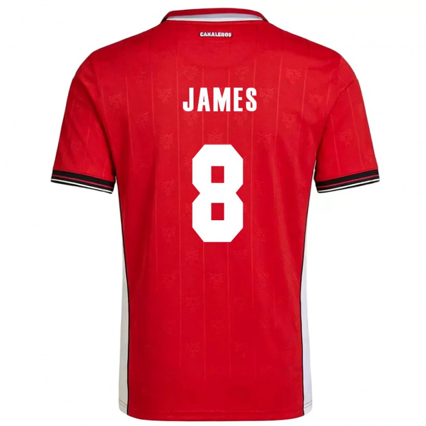 Danxen Niño Camiseta Panamá Ángel James #8 Rojo Marrón Blanco 1ª Equipación 26-28 La Camisa México