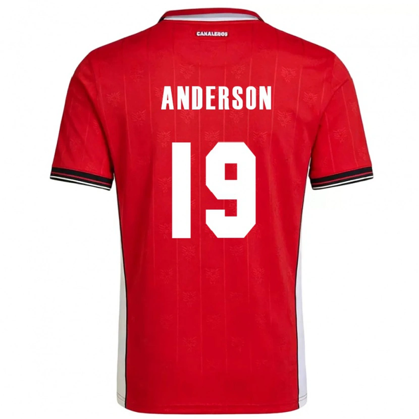 Danxen Niño Camiseta Panamá Iván Anderson #19 Rojo Marrón Blanco 1ª Equipación 26-28 La Camisa México