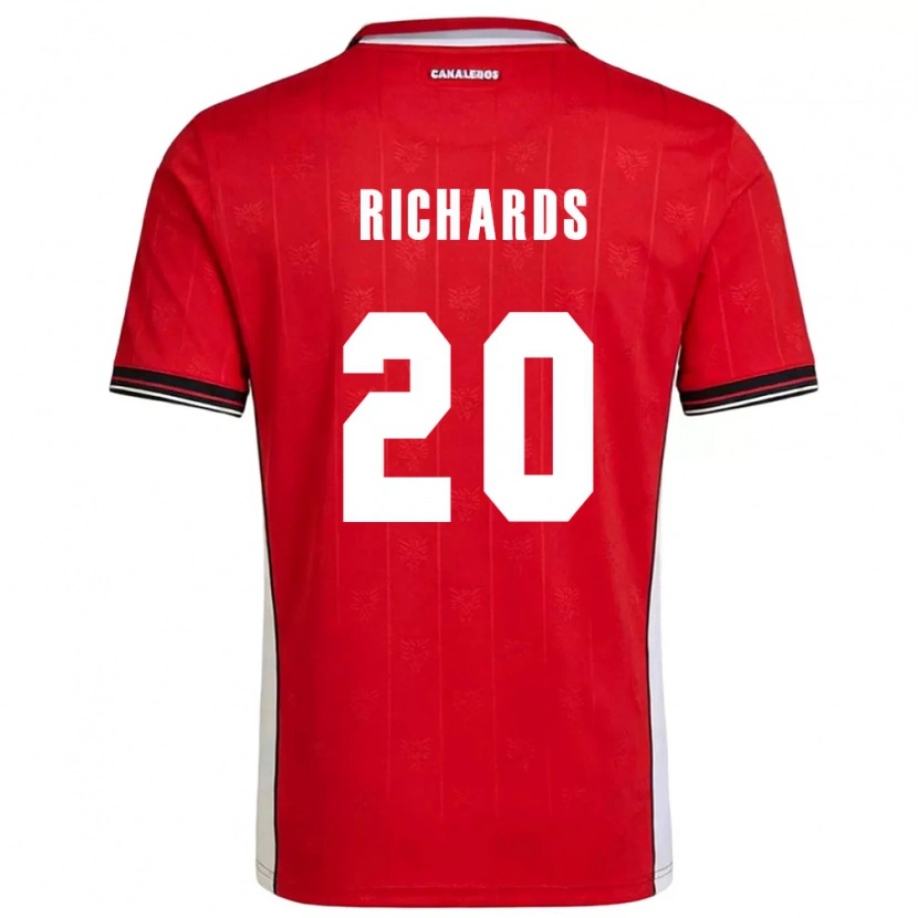 Danxen Niño Camiseta Panamá Moisés Richards #20 Rojo Marrón Blanco 1ª Equipación 26-28 La Camisa México
