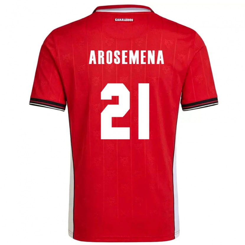 Danxen Niño Camiseta Panamá Pablo Arosemena #21 Rojo Marrón Blanco 1ª Equipación 26-28 La Camisa México