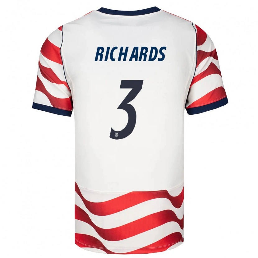 Danxen Niño Camiseta Estados Unidos Chris Richards #3 Rojo Blanco Negro 1ª Equipación 26-28 La Camisa México