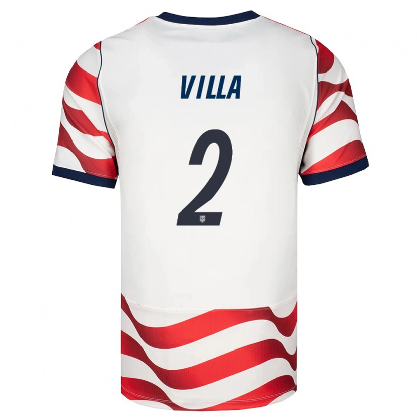 Danxen Niño Camiseta Estados Unidos Gio Villa #2 Rojo Blanco Negro 1ª Equipación 26-28 La Camisa México