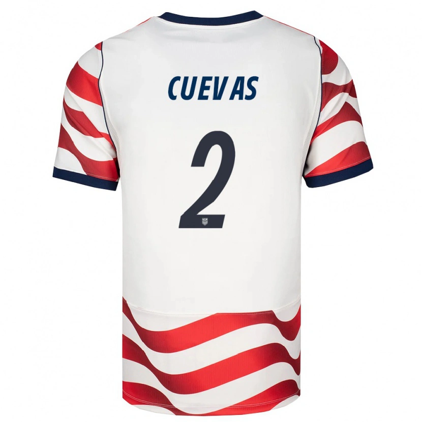 Danxen Niño Camiseta Estados Unidos Mauricio Cuevas #2 Rojo Blanco Negro 1ª Equipación 26-28 La Camisa México