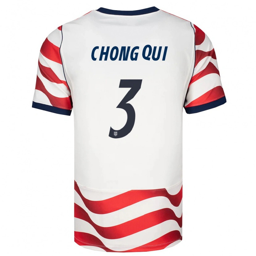 Danxen Niño Camiseta Estados Unidos Dominik Chong Qui #3 Rojo Blanco Negro 1ª Equipación 26-28 La Camisa México