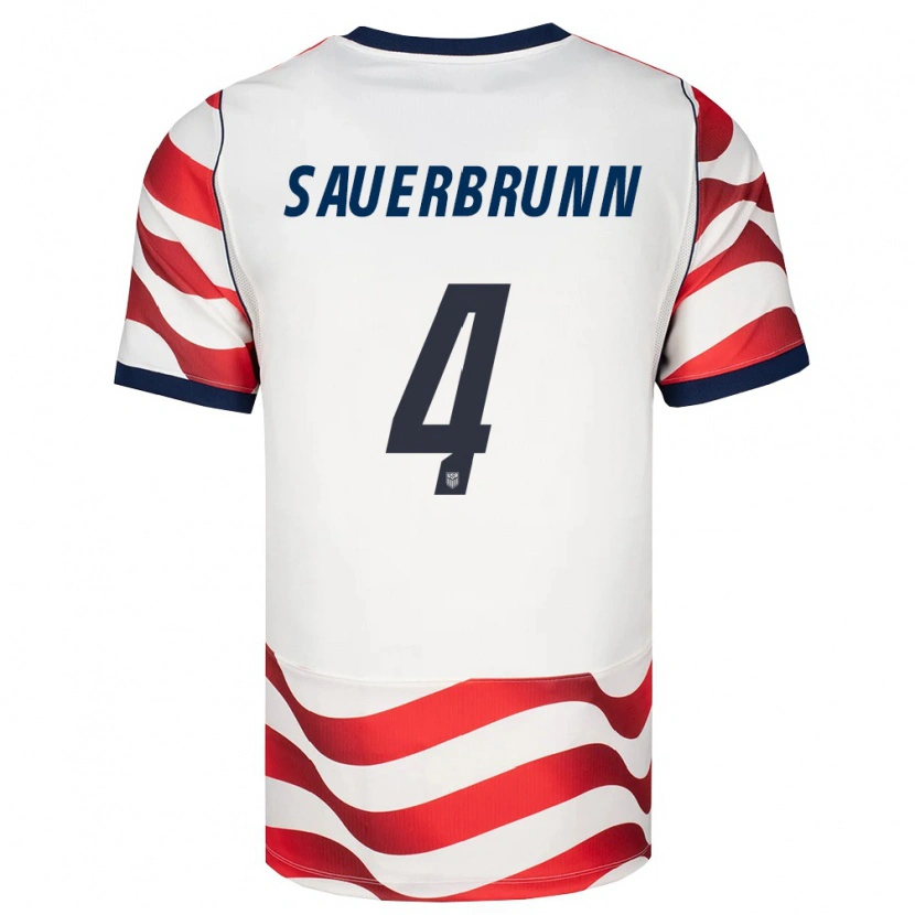 Danxen Niño Camiseta Estados Unidos Becky Sauerbrunn #4 Rojo Blanco Negro 1ª Equipación 26-28 La Camisa México