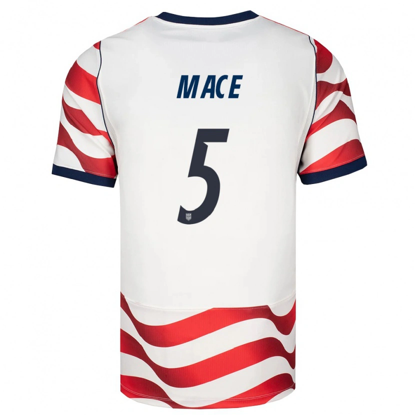 Danxen Niño Camiseta Estados Unidos Hailie Mace #5 Rojo Blanco Negro 1ª Equipación 26-28 La Camisa México