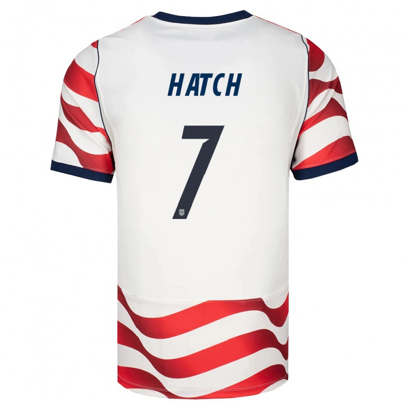 Danxen Niño Camiseta Estados Unidos Ashley Hatch #7 Rojo Blanco Negro 1ª Equipación 26-28 La Camisa México
