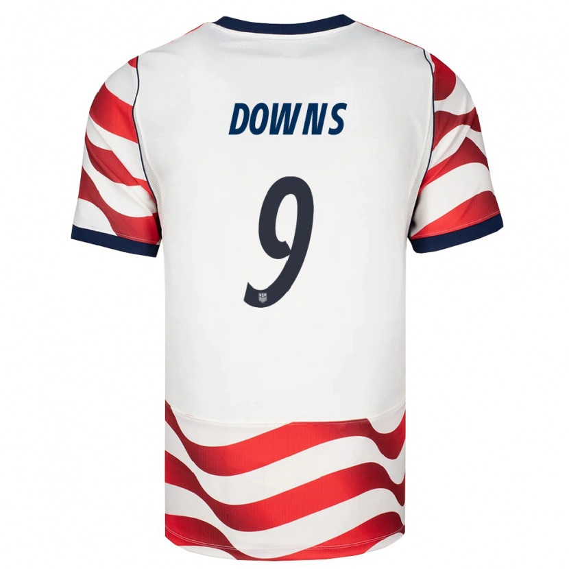 Danxen Niño Camiseta Estados Unidos Damion Downs #9 Rojo Blanco Negro 1ª Equipación 26-28 La Camisa México