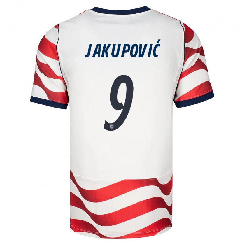 Danxen Niño Camiseta Estados Unidos Malik Jakupović #9 Rojo Blanco Negro 1ª Equipación 26-28 La Camisa México