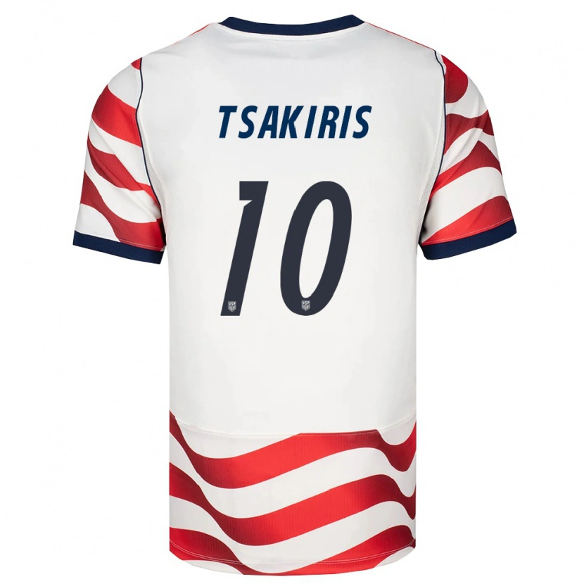 Danxen Niño Camiseta Estados Unidos Niko Tsakiris #10 Rojo Blanco Negro 1ª Equipación 26-28 La Camisa México