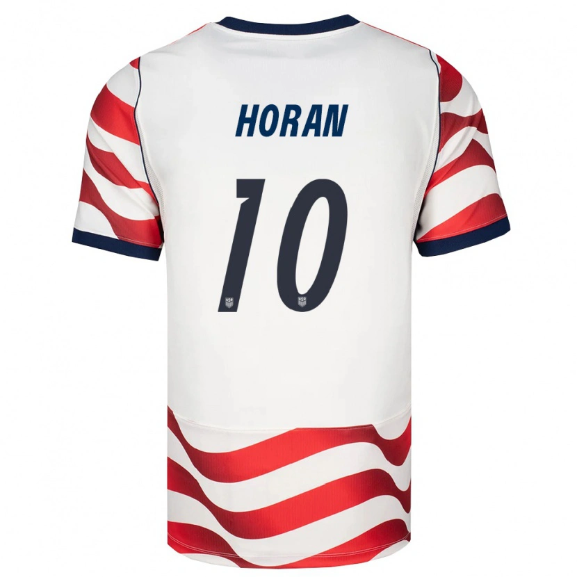 Danxen Niño Camiseta Estados Unidos Lindsey Horan #10 Rojo Blanco Negro 1ª Equipación 26-28 La Camisa México