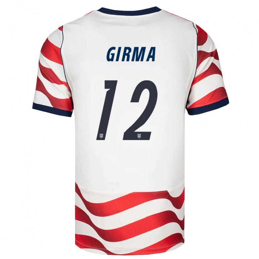 Danxen Niño Camiseta Estados Unidos Naomi Girma #12 Rojo Blanco Negro 1ª Equipación 26-28 La Camisa México