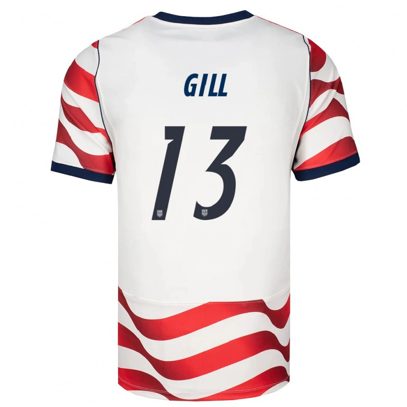 Danxen Niño Camiseta Estados Unidos Adrian Gill #13 Rojo Blanco Negro 1ª Equipación 26-28 La Camisa México