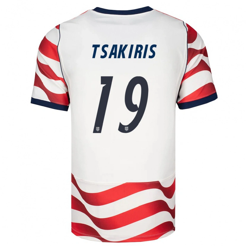 Danxen Niño Camiseta Estados Unidos Mateo Tsakiris #19 Rojo Blanco Negro 1ª Equipación 26-28 La Camisa México