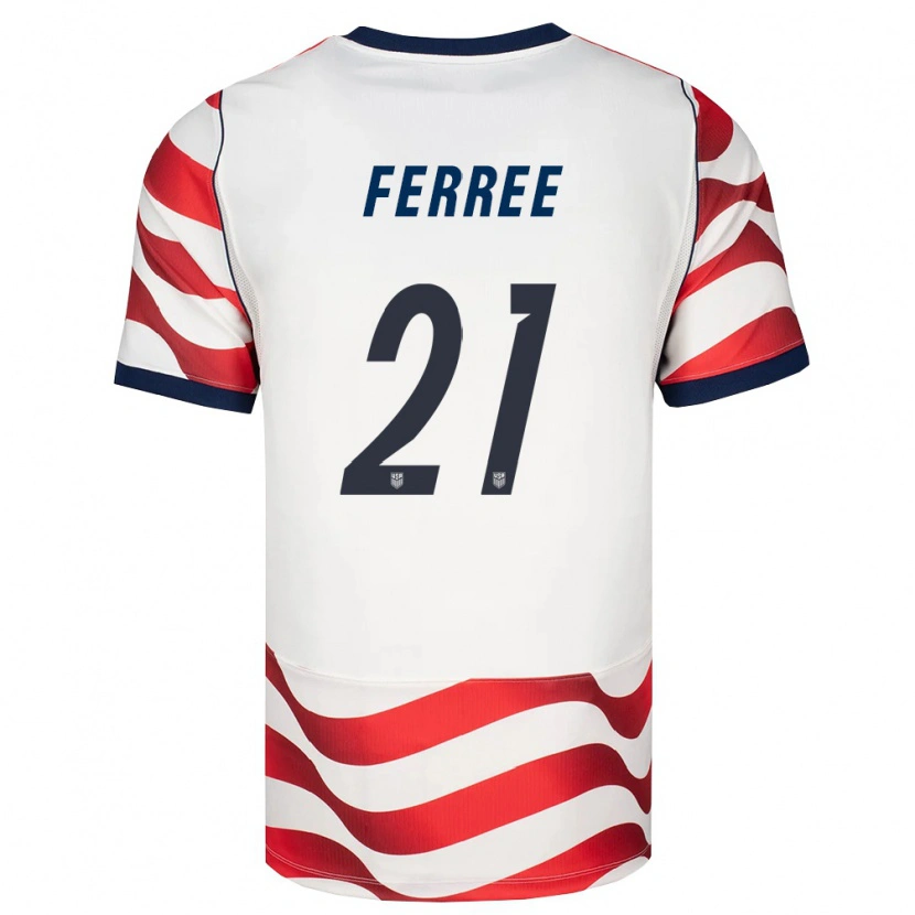 Danxen Niño Camiseta Estados Unidos Duran Ferree #21 Rojo Blanco Negro 1ª Equipación 26-28 La Camisa México