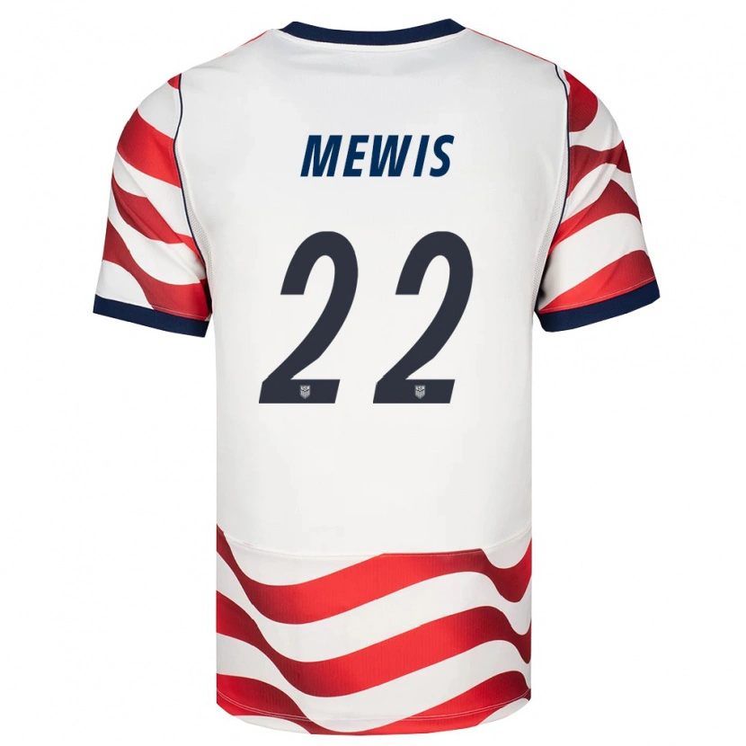 Danxen Niño Camiseta Estados Unidos Kristie Mewis #22 Rojo Blanco Negro 1ª Equipación 26-28 La Camisa México