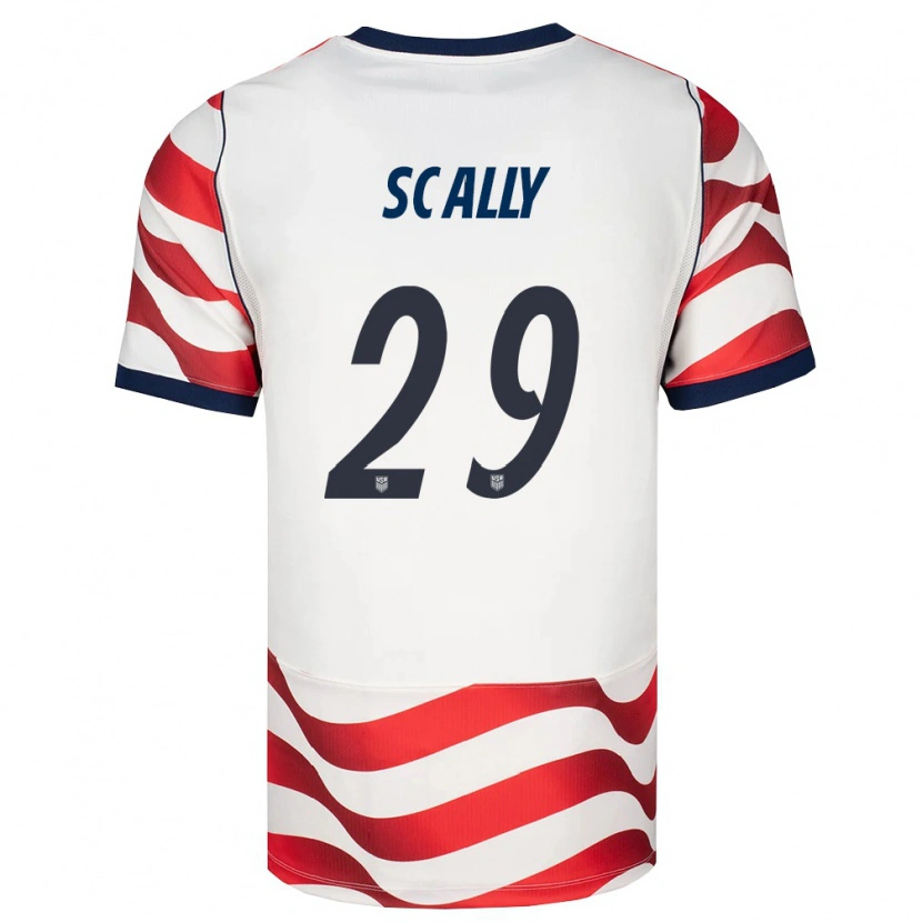 Danxen Niño Camiseta Estados Unidos Joseph Scally #29 Rojo Blanco Negro 1ª Equipación 26-28 La Camisa México