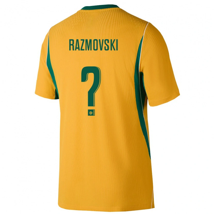 Danxen Niño Camiseta Australia Kayne Razmovski #0 Amarillo Verde 1ª Equipación 26-28 La Camisa México