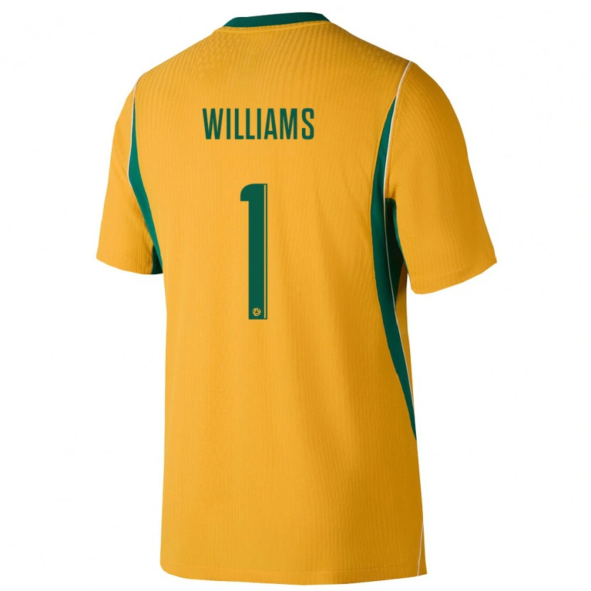 Danxen Niño Camiseta Australia Lydia Williams #1 Amarillo Verde 1ª Equipación 26-28 La Camisa México