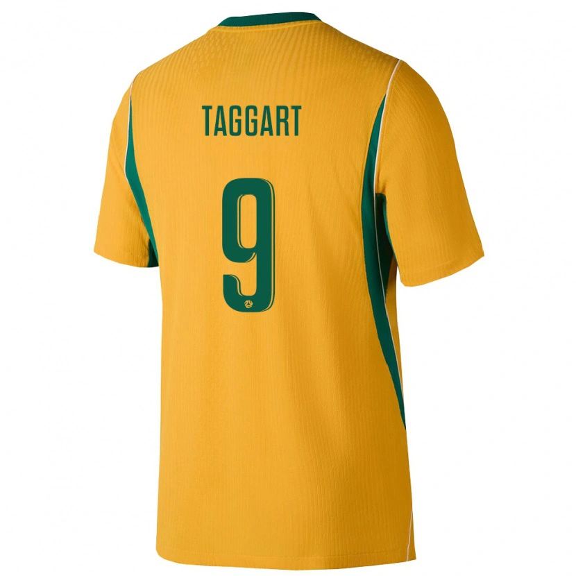 Danxen Niño Camiseta Australia Adam Taggart #9 Amarillo Verde 1ª Equipación 26-28 La Camisa México