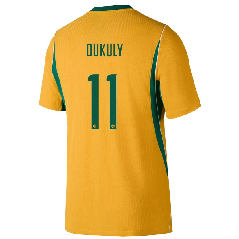Danxen Niño Camiseta Australia Yaya Dukuly #11 Amarillo Verde 1ª Equipación 26-28 La Camisa México