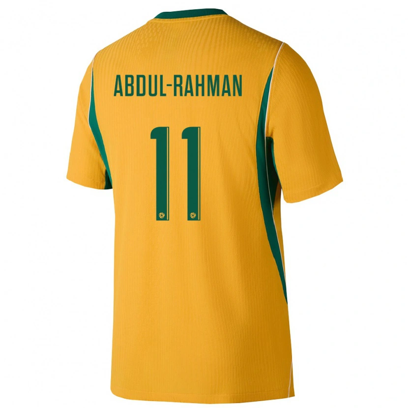 Danxen Niño Camiseta Australia Alaat Abdul-Rahman #11 Amarillo Verde 1ª Equipación 26-28 La Camisa México