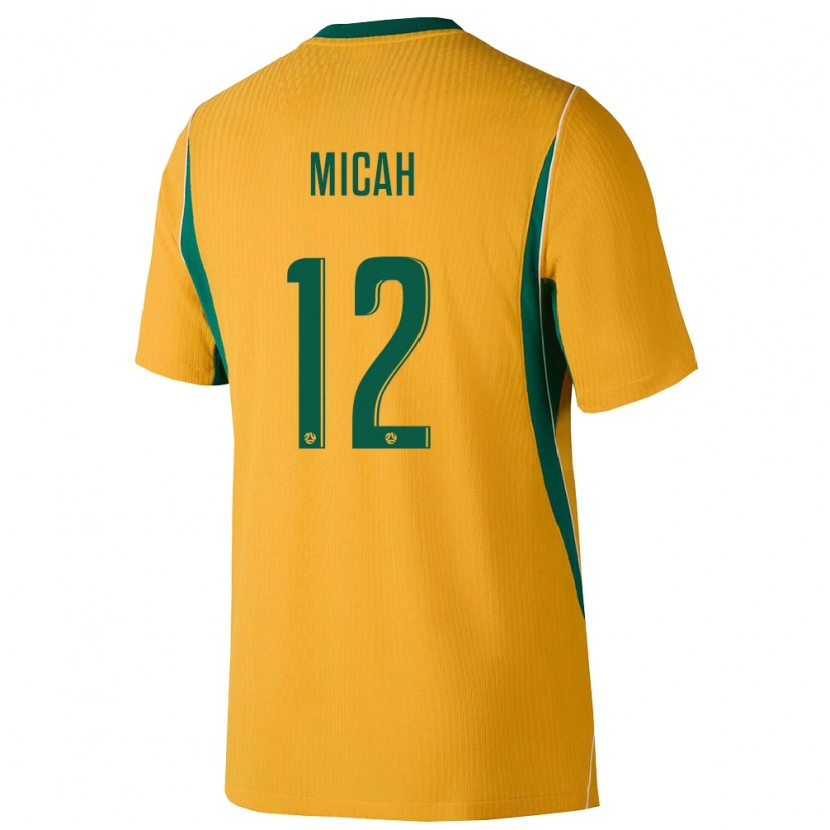Danxen Niño Camiseta Australia Teagan Micah #12 Amarillo Verde 1ª Equipación 26-28 La Camisa México