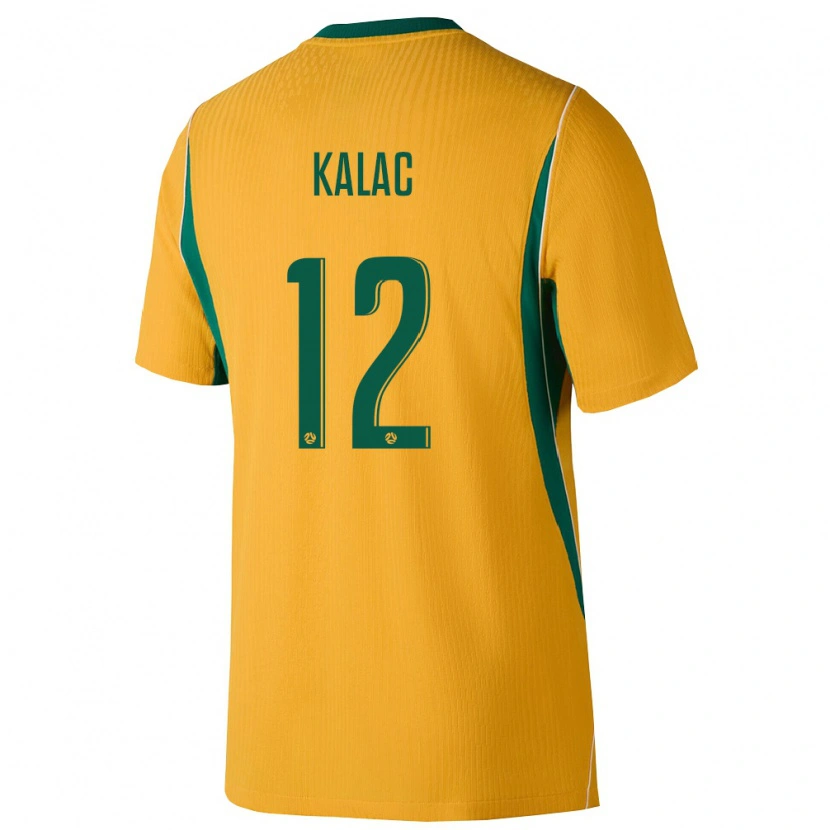 Danxen Niño Camiseta Australia Oliver Kalac #12 Amarillo Verde 1ª Equipación 26-28 La Camisa México