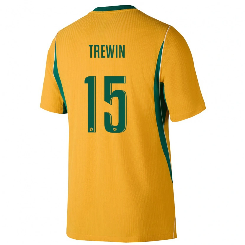 Danxen Niño Camiseta Australia Kai Trewin #15 Amarillo Verde 1ª Equipación 26-28 La Camisa México