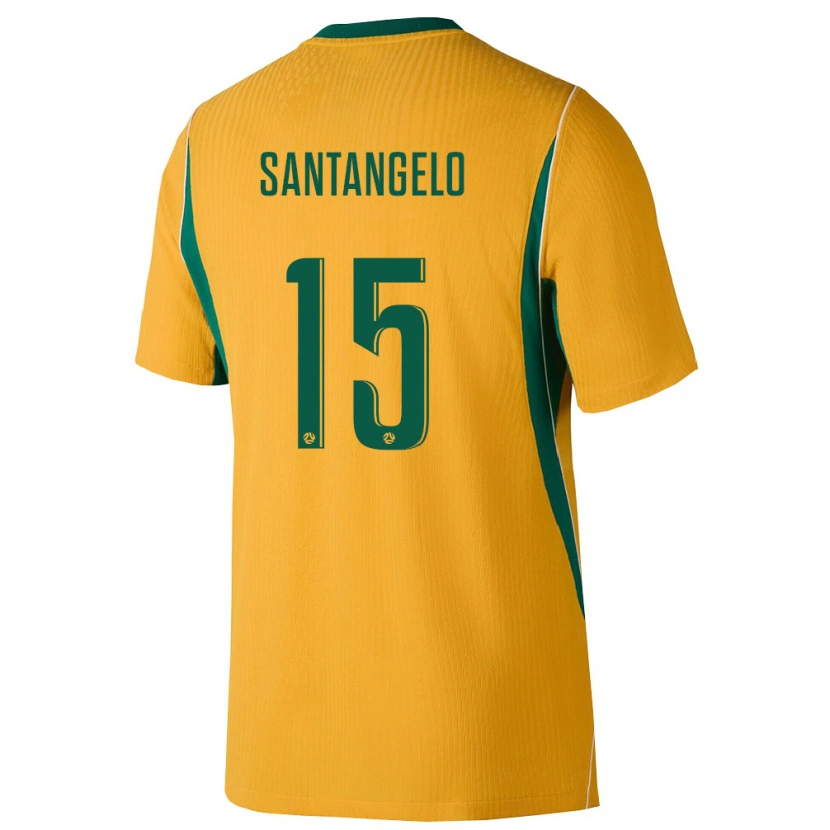 Danxen Niño Camiseta Australia Marco Santangelo #15 Amarillo Verde 1ª Equipación 26-28 La Camisa México