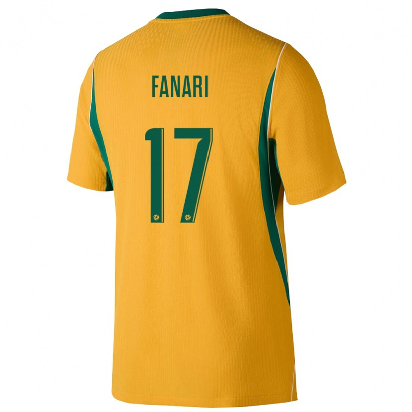 Danxen Niño Camiseta Australia Leonardo Fanari #17 Amarillo Verde 1ª Equipación 26-28 La Camisa México