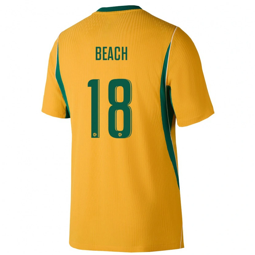Danxen Niño Camiseta Australia Patrick Beach #18 Amarillo Verde 1ª Equipación 26-28 La Camisa México
