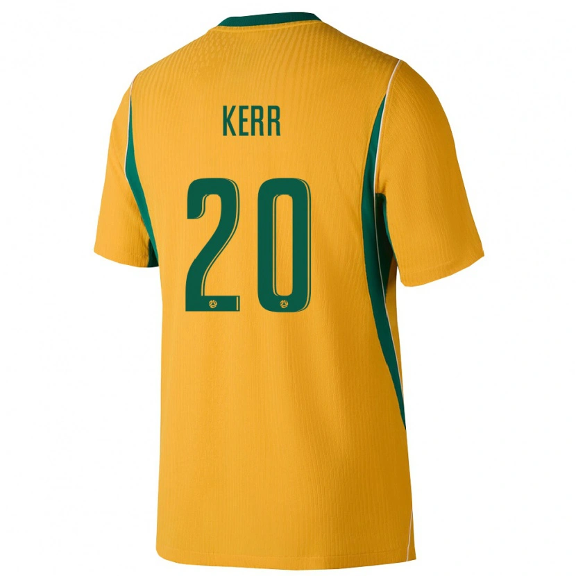 Danxen Niño Camiseta Australia Sam Kerr #20 Amarillo Verde 1ª Equipación 26-28 La Camisa México