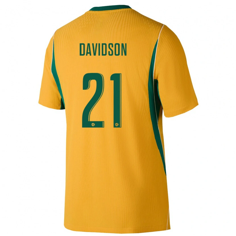 Danxen Niño Camiseta Australia Jason Davidson #21 Amarillo Verde 1ª Equipación 26-28 La Camisa México