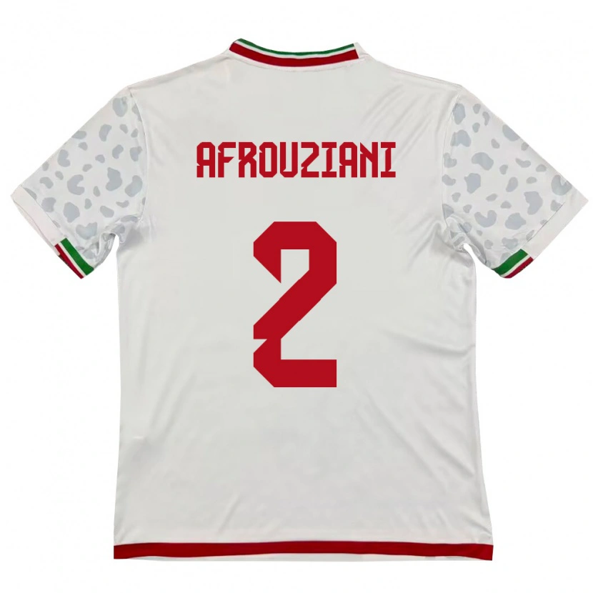 Danxen Niño Camiseta Irán Amirmahan Afrouziani #2 Blanco Rojo 1ª Equipación 26-28 La Camisa México