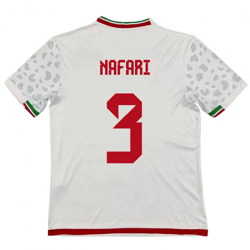 Danxen Niño Camiseta Irán Hesam Nafari #3 Blanco Rojo 1ª Equipación 26-28 La Camisa México